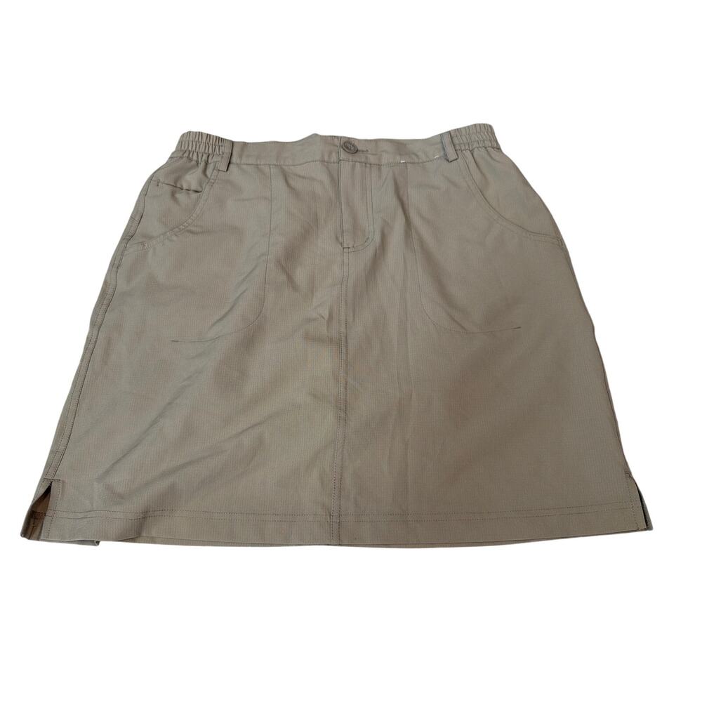 Tilley Mini Trek Tan Ripstop Utility Skort Skirt Built In Shorts Women Medium M